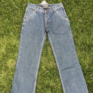 Straight leg denim jeans with fleece